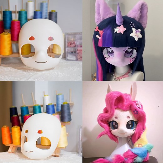 Little Pony MLP Halloween Costume Face Head Base Furry Fursuit, PLA 3D Print (kig Series) Cosplay Costume Fur Face, Kopfbasis Kostum Manokit - Etsy