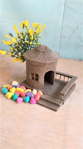 DIY Miniature Clay House: From Mud to Masterpiece! ✨🧱 || #clayhouse #mudhouse #craft