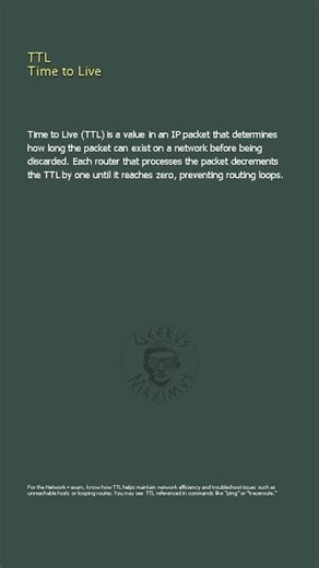 TTL Time to Live - Network+