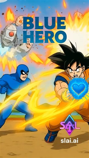 Blue Hero & Goku Battle Training Bots | Blue Hero •Powered by (slai.ai) #ai #slai #aiverse