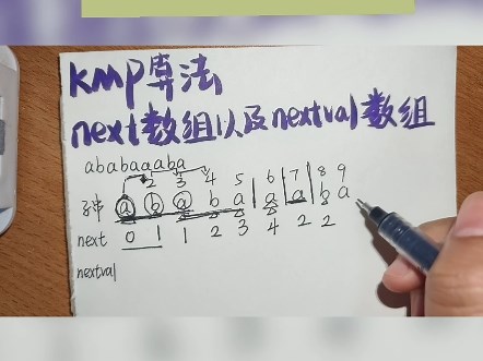 三分钟学会kmp算法，求next数组和nextval数组，包简单能理解的