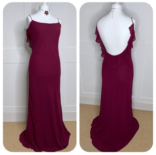 Vintage Prom Dress, Retro Graduation, 1990s Burgundy, Backless Evening, Formal, Party, Ball, Cruise, Black Tie, Special Occasion Dress UK 14 - Etsy Sweden