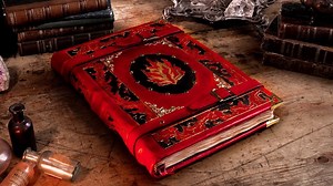 24K views · 1K reactions | In this enchanting #crafts project, we turn our attention to creating a leatherbound Tome of Fire from home. Using rustic materials like sketchbook paper, jute cord and gold leaf, we achieve a perfect antique finish for this mystical #spellbook. | Nerdforge | Facebook