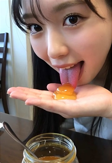 自宅での朝食時にダイニングテーブルで手のひらにスプーンで掬ってのせた蜂蜜を味わう美女のASMR動画。 ※ 当アカウントの動画に登場する全てのモデルは18歳以上です。 #美女 #ASMR #ai美女を動かしてみた #ai美女リアル