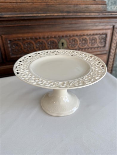 Vintage I Godinger White Cream Lace Pedestal Cake Stand - Etsy