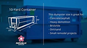 1.8K views · 54 reactions | Been putting off your spring cleaning or home improvement project? Summer is almost here, and we want to help you choose the right sized dumpster to get the job done. Watch the video and request your dumpster here: www.republicservices.com/residents/dumpster-rental | Republic Services | Facebook