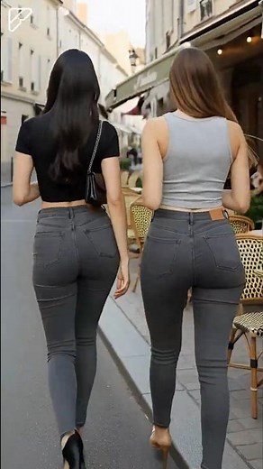 청바지뒤태💙누가더 예뻐?💙둘이 걷는 스키니진 패션 👭💙 K-Fashion Street Duo Shorts | 감성 대화와 워킹룩 #스키니진 #청바지 #lookbook #데일리룩코디