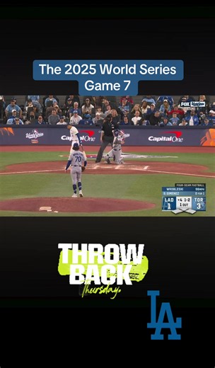 World Series Game 7 Highlights Dodgers defeat Blue Jays 5-4 🙌🏽 #dodgers #bluejays #throwback #worldseries #mlb