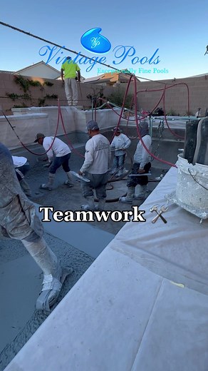 #Teamwork makes the Dream POOL! 🙌 A swimming pool & spa is an investment that should bring lasting value, not worry and hassle. Work with the best #VintagePoolsLV and avoid the stress! #Backyard #Oasis #PoolTime #PoolBuild #Custompool #Upgrade #Lasvegas #Poolconstruction