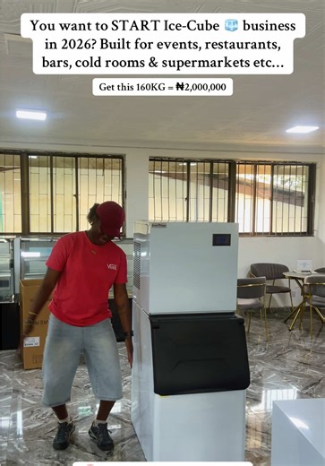 ✨Running a food business without steady ice is bleeding money. This 160KG Industrial Ice Cube Machine fixes that FAST. ✔️ Produces up to 160KG of ice daily ✔️ Built for restaurants, bars, cold rooms & supermarkets ✔️ Heavy-duty, factory-direct, 2-year warranty ✔️ Reliable even in Naija power conditions Price: ₦2,000,000 ⚠️ Limited units available. Once this batch is gone, prices WILL move. 📲 Send a DM / WhatsApp now if you’re serious about scaling 07070624865, 08109389208 - - #freezer #icecube 
