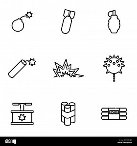 Vector line bomb icon set on white background Stock Vector Image & Art - Alamy