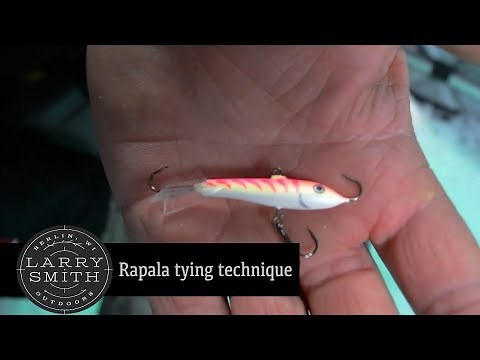 Ice Fishing Tip - How to Tie Mono on a Jigging Rapala to Keep Nose Down