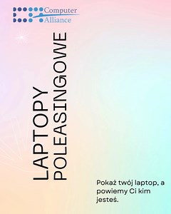 Szukasz laptopa o świetnej jakości w przystępnej cenie? Odkryj ofertę laptopów poleasingowych w Computer Alliance! 💻 Nasze urządzenia klasy A i A to gwarancja wydajności, niezawodności i oszczędności. Każdy laptop jest starannie sprawdzony, w pełni odświeżony i gotowy do pracy, a Ty możesz zaoszczędzić nawet do 50% w porównaniu z nowym sprzętem! Znajdziesz u nas szeroki wybór modeli, od lekkich ultrabooków po mocne stacje robocze, w różnych przedziałach cenowych. Idealne rozwiązanie dla osób pr