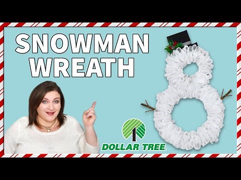 DOLLAR TREE DECO MESH SNOWMAN WREATH | EASY DECO MESH WREATH TUTORIAL | WINTER CHRISTMAS WREATH DIY