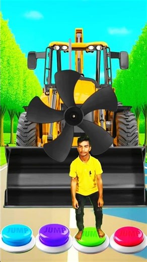 I jump colourful press button | tractor 🚜 ,JCB, roller, alien 👽 #short #trending