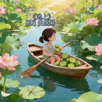 池上 [唐] 白居易小娃撑小艇，偷采白莲回。不解藏踪迹，浮萍一道开。#古诗配画 #古诗词 #每天学习一点点 #诗词 #每日分享