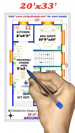 Detail floor plan with measurements | Indian House Plan 🏠 | House Design ~ ~ ~ ~ ~ ~ ~ ~ ~ ~ ~ ~ ~ ~ ~ #civilpathshala #civilengineering #2bhk #2bedrooms #homelove #homeideas #homesweethome #interior #realstate #viralreels #trendingreels #floorplans #architecture #architecturedesign #architectural #modernhouse #building #homedesign #floorplan #architecturedesign #floordesign #autocad #drawing #housedesign | Civilpathshala.com