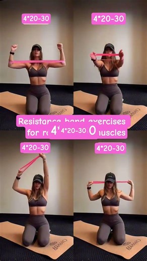 Four home resistance band exercises to strengthen rotator cuff muscles#MakeFitnessAHabit# #fitness