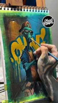 ALIEN CHARACTER 👽 #graffiti #graffitiart #shorts