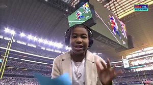 Young Dylan shares facts of the Cowboys' jumbotron after football hits it on punt