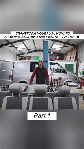 TRANSFORM YOUR VAN! HOW TO FIT KOMBI SEAT AND SEAT BELTS VW T5／T6 #vanlifetravel #campervan #camper #diy