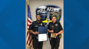 Port Arthur Police Officer honored with award, certificate after saving life of 6-month-old baby girl