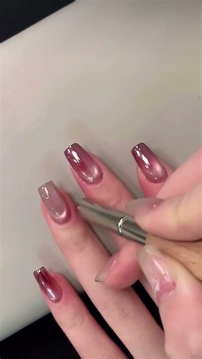Pink Glass Nails ✨️#pinknails #nails #asmr #handcare #nailart #trending #shortsfeed #fashion #shorts