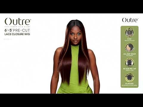 Outre 6"x5" Pre-cut Lace Closure Wig HHB - Sleek Yaki 30"