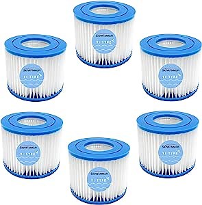 SKARUMMER Hot Tub Filter Cartridge Type VI Replacement for Bestway Lay-Z-Spa Coleman & SaluSpa Spa Filters - 90352E 58323E 58323 Swimming Pool Pump Filter (6 Pack)