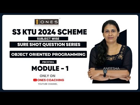 S3 KTU SURE SHOT QUESTION SERIES | OBJECT ORIENTED PROGRAMMING | MODULE 1 | ONES