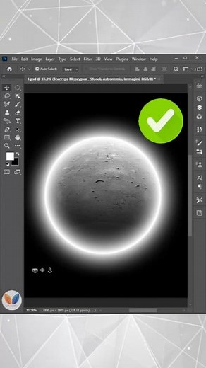 Creating 3D Moon in Photoshop . Follow : Vipul Graphics . Thanks❤ . . #photoshop #tips #tricks #graphicdesign #graphicdesigner #moon #3d #vipulgraphics #explore | Vipul Graphics
