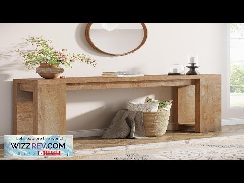 Tribesigns 70.9 Inch Extra Long Console Table Farmhouse Wood Sofa Table Behind Couch