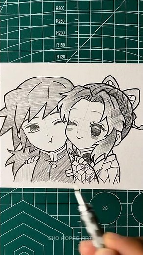 How to Draw Giyuu & Shinobu🥰 #giyuutomioka #shinobu #demonslayer #shorts #howtodraw #art #anime