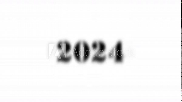 Mechanical Counter Count Up 2021, 2022, 2023 and 2024 With Alpha Channel