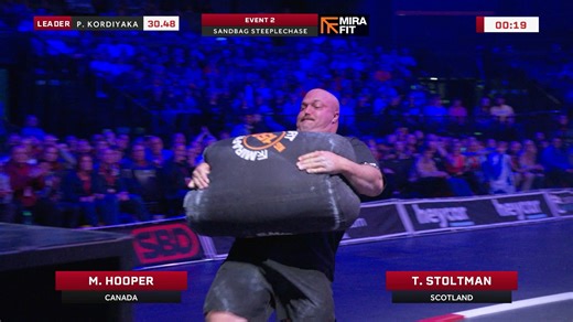 DOWN TO THE WIRE!😱 Is this the closest Giants Live finish ever? World's Strongest Man Mitchell Hooper & 2 x World's Strongest Man Tom "The Albatross" Stoltman give everything in the Sandbag Steepechase at The World Tour Finals 2023! | Giants Live