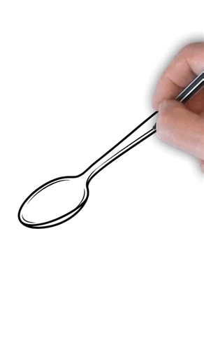 How to draw spoon #howtodraw #spoon #drawingtutorial #easyart #utensils #sketching #beginnerart