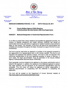 NJ Medicaid Designation of Authorized Representative Form - Fill Online, Printable, Fillable, Blank - pdfFiller