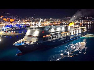 Αριστοτεχνική μανούβρα του επιβλητικού Blue Star 1 των 176 μέτρων στη Νάξο! (Arrival at Naxos)