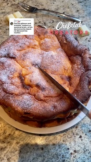Gâteau fromage blanc et fleur d'oranger, une recette de notre amie @papillonmignon, membre du club des créateurs Chefclub - Suivez @papillonmignon sur Tiktok et @papillonmignoncuisine sur Instagram :) | Chefclub