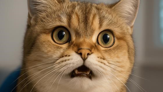 Surprised Cat Close Up