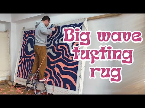 How I made 5x7 feet wave tufting rug in my studio