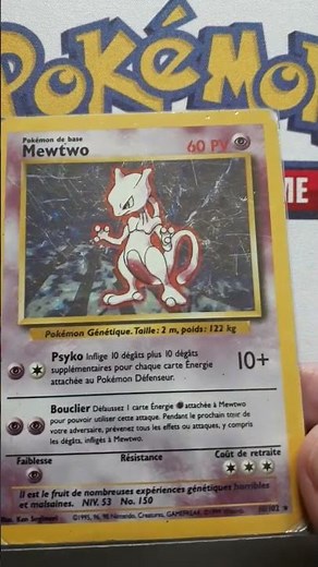 Carte Pokemon Mewtwo 10/102 - Holographique Rare - Set de base