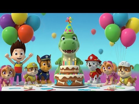 PAW Patrol Dinosaur Birthday 🦖🎂 | Pups Save the Party & More | Kids 3D Cartoon Compilation