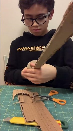 Making a cardboard Katana #building #weapons #cardboard #crafts #sword