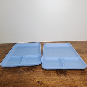 Tupperware Divided Dinner Plates Tray Set #1535 Baby Blue 2 Ct Lunch Camping - Etsy Canada