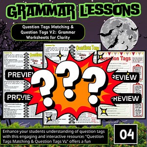 Question Tags Matching & Question Tags : Grammar Worksheets for Clarity