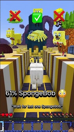 SpongeBob Minecraft challenge 🤣😱 #minecraft #spongebob