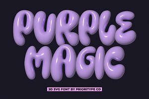 Purple Magic - 3D SVG Font, a Symbol Font by Prioritype Co