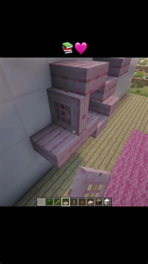 可愛い本棚作りました。#cute #minecraft #マイクラ #shaders #shaders