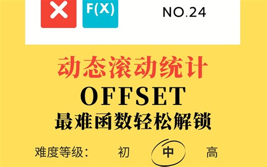 Excel函数深入浅出24:会自动更新的范围滚动统计，3分钟快速掌握最难函数offset。（如自动更新最近6个月的销量）